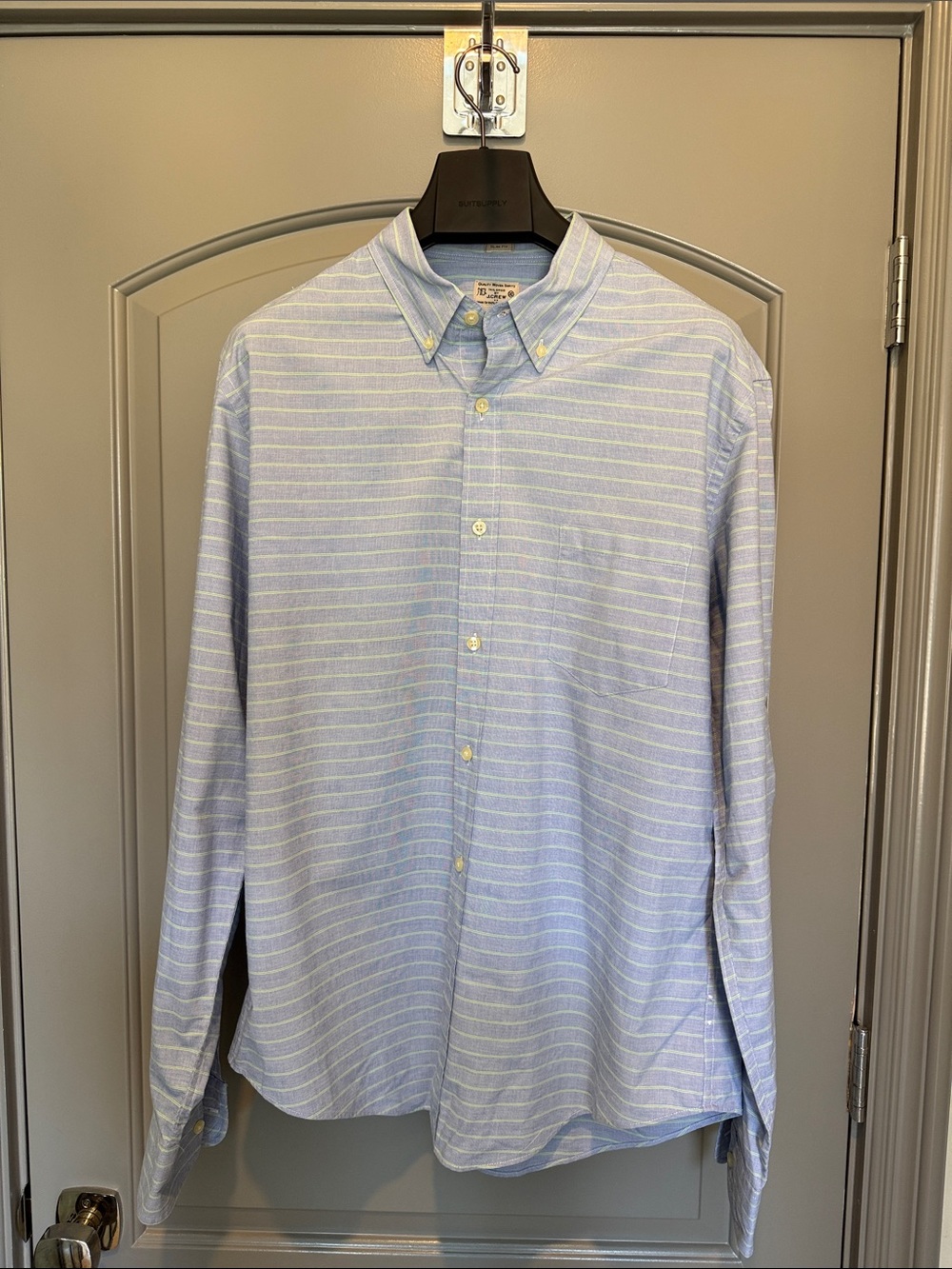 J.Crew Light Blue & White Striped Button-Down Shirt